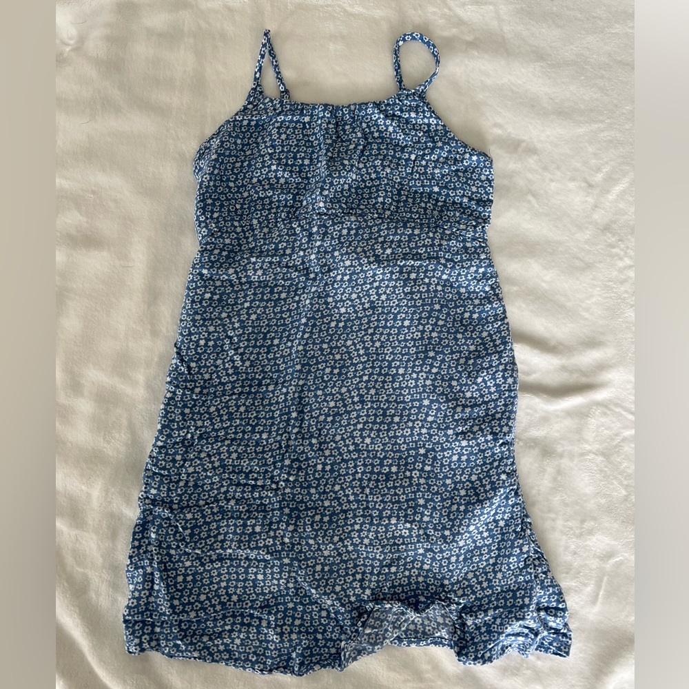 ☀️ Buy any 3 items 30% off. Abercrombie Kids Blue Floral Dress Size 9/10 ☀️